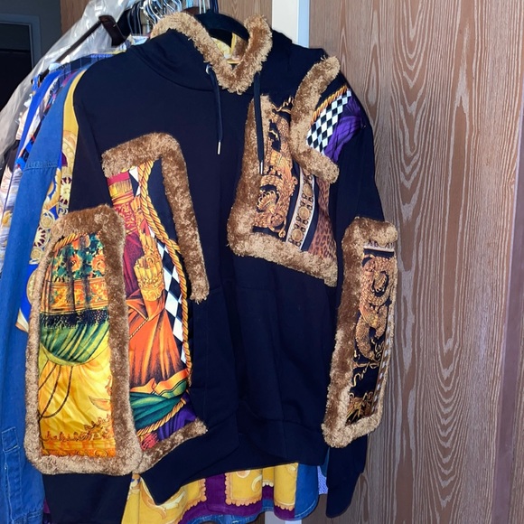 Versace Other - Very Rare Versace Pillow Talk Silk Paneled Fringed Hoodie